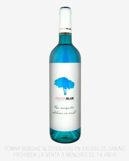 Botella de vino Vino azul Pasion Blue Chardonnay
